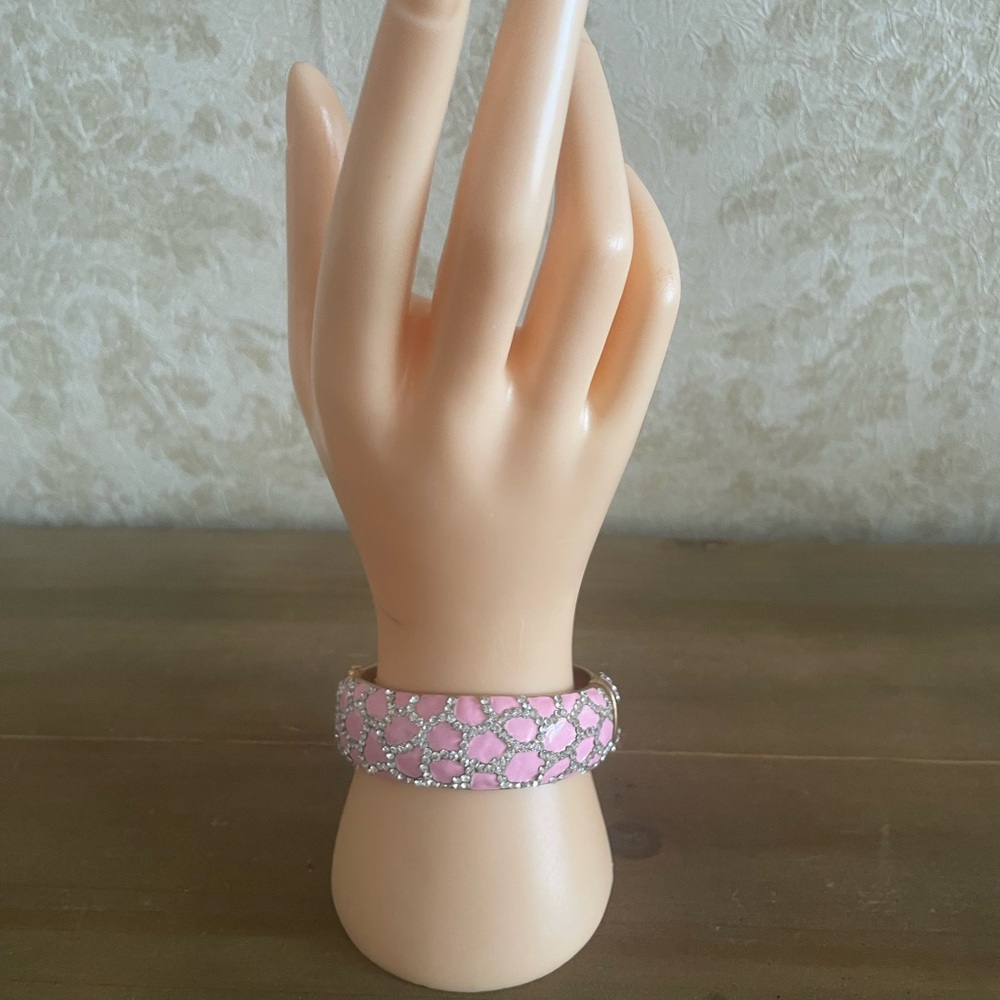 Enamel pink bangle